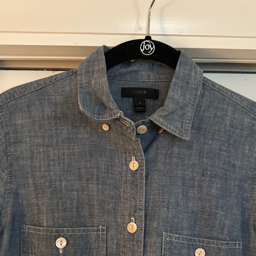 J.Crew Blue Chambray Button-Up Shirt